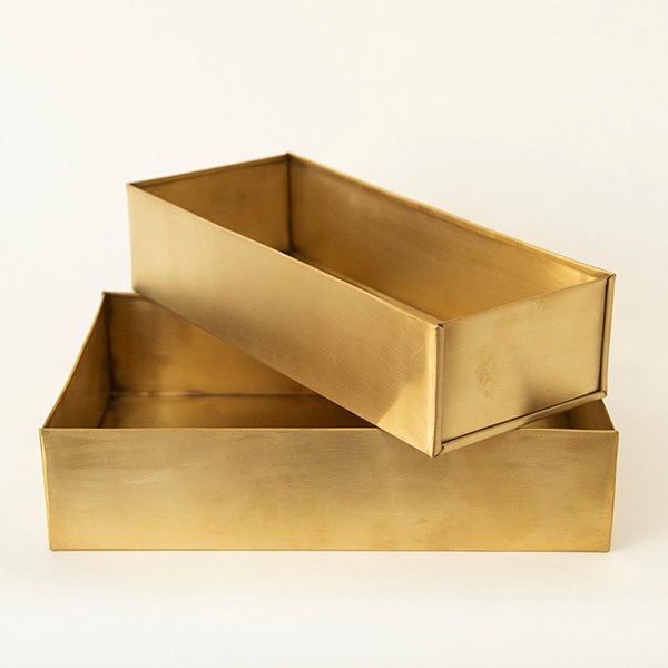 Brushed brass windowsill seed tray
