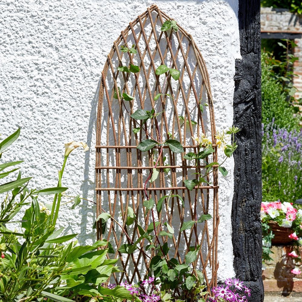 Gothic arch style rustic willow trellis 