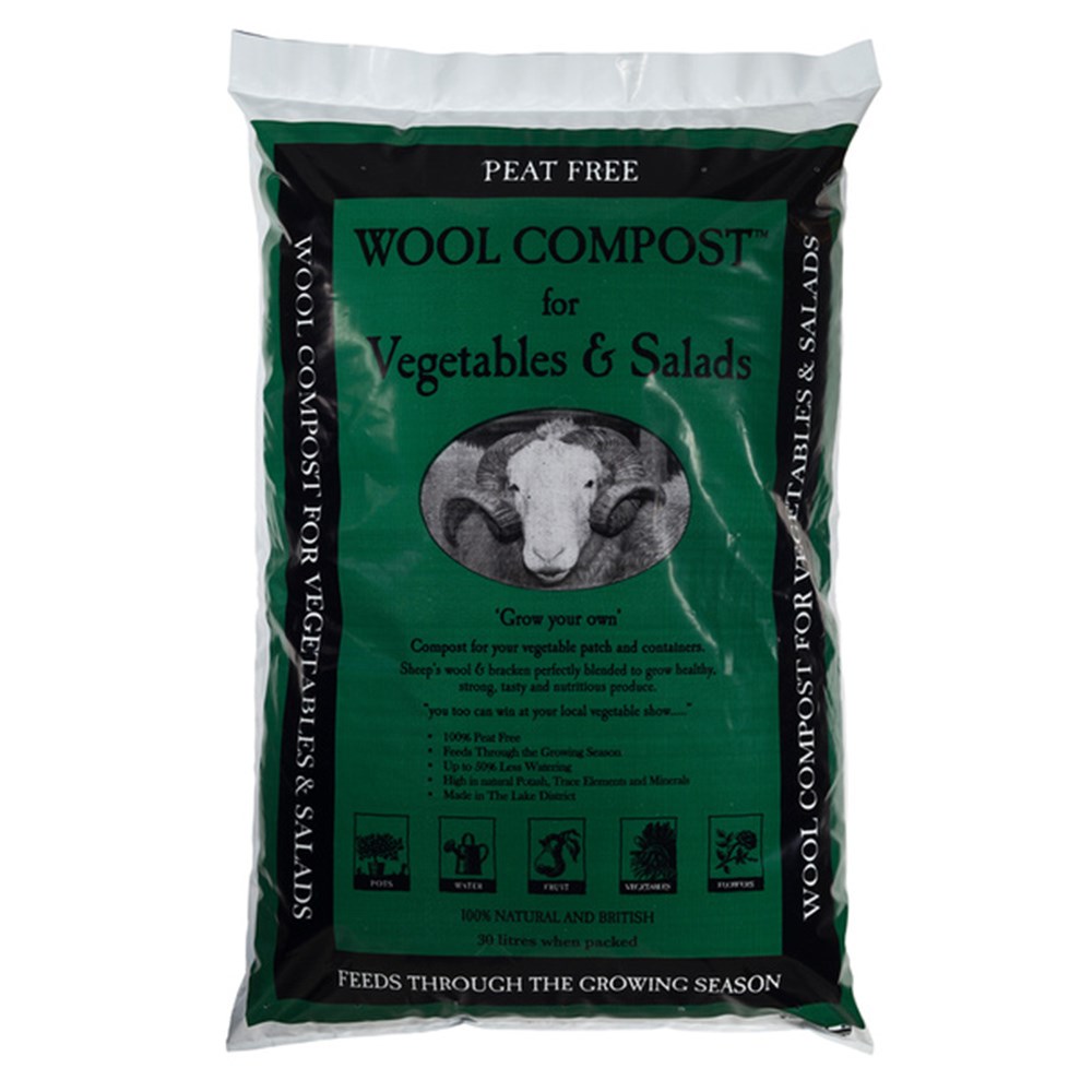 Dalefoot peat-free wool compost for vegetables and salad