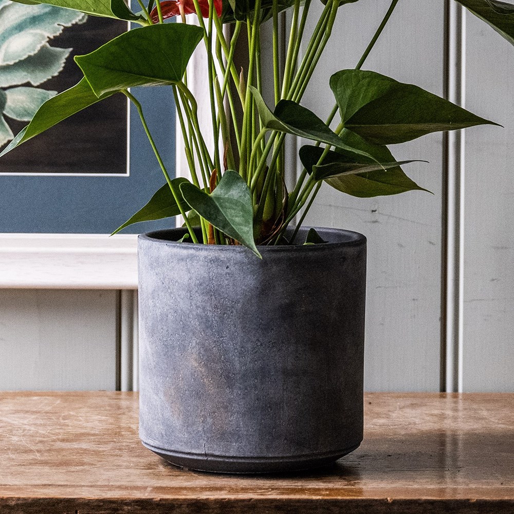 Ceramic plant pot - charcoal