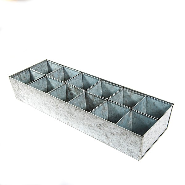Galvanised metal tray with 12 large grow pods