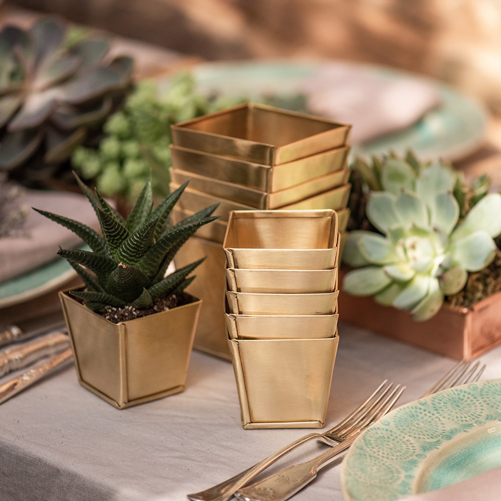 Brass pots - set of 6