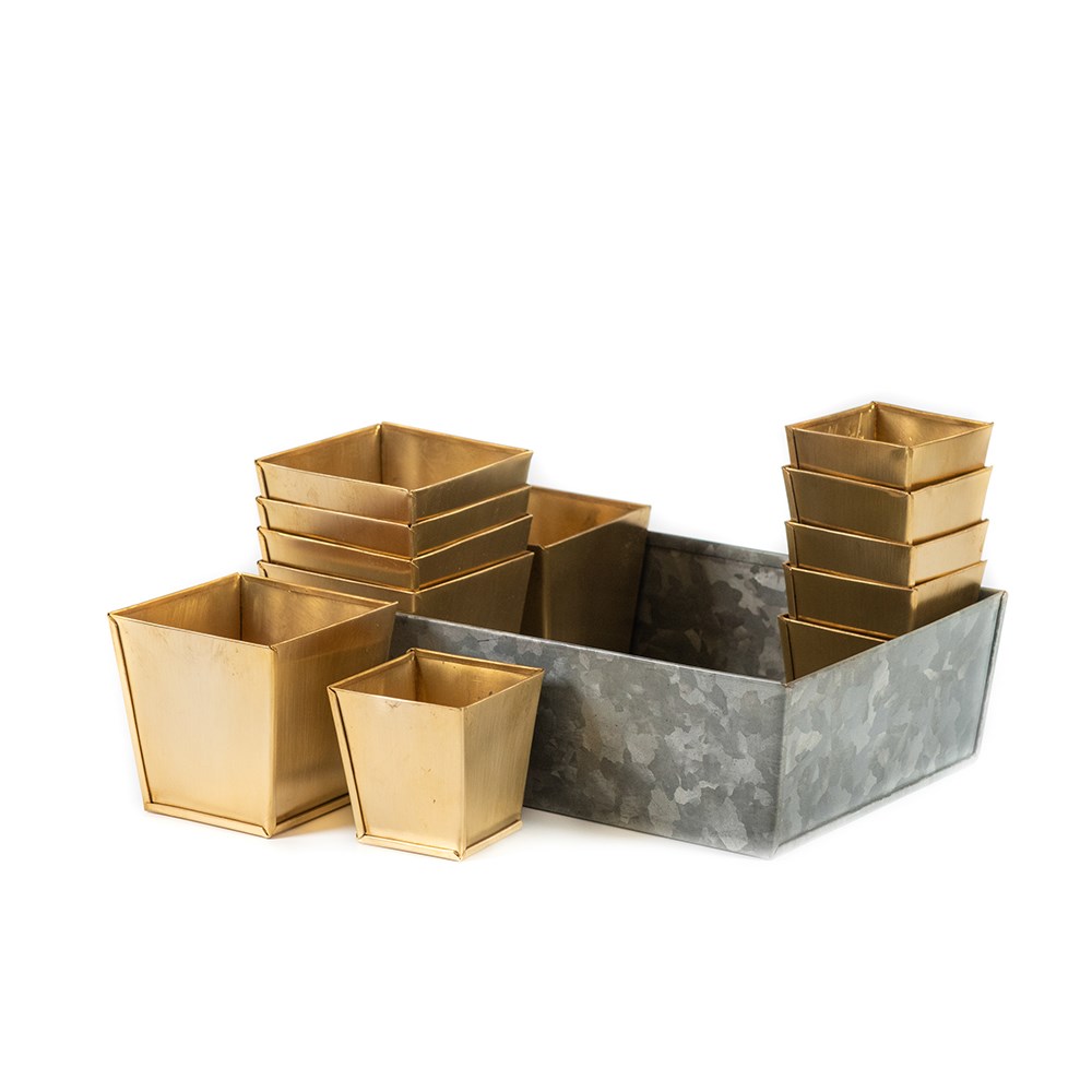 Brass pots - set of 6