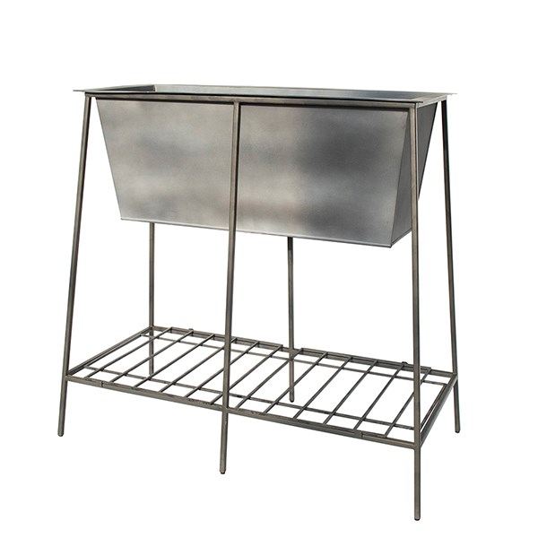 Trough on stand with shelf - long