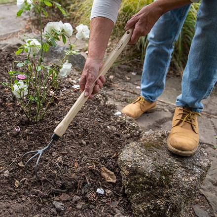 DeWit 3 tine cultivator ash drop grip handle