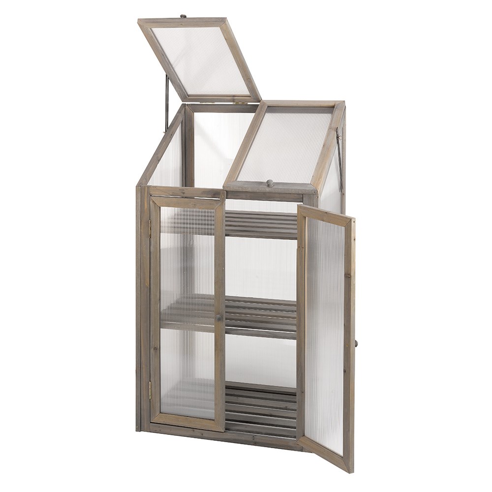 Large timber 3 tier growhouse - grey