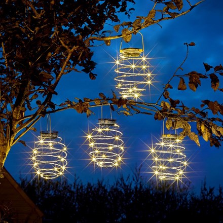 Solar spiral lanterns - set of 4