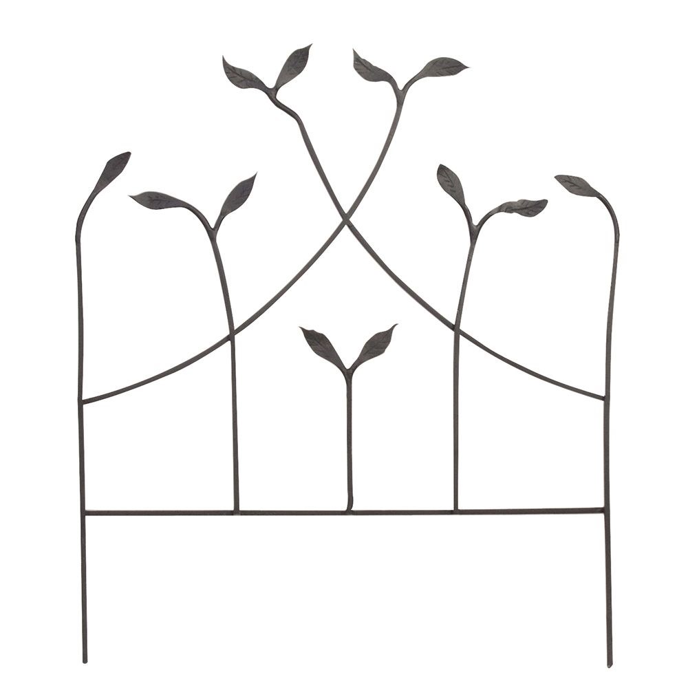 Forged border edge with leaves - black