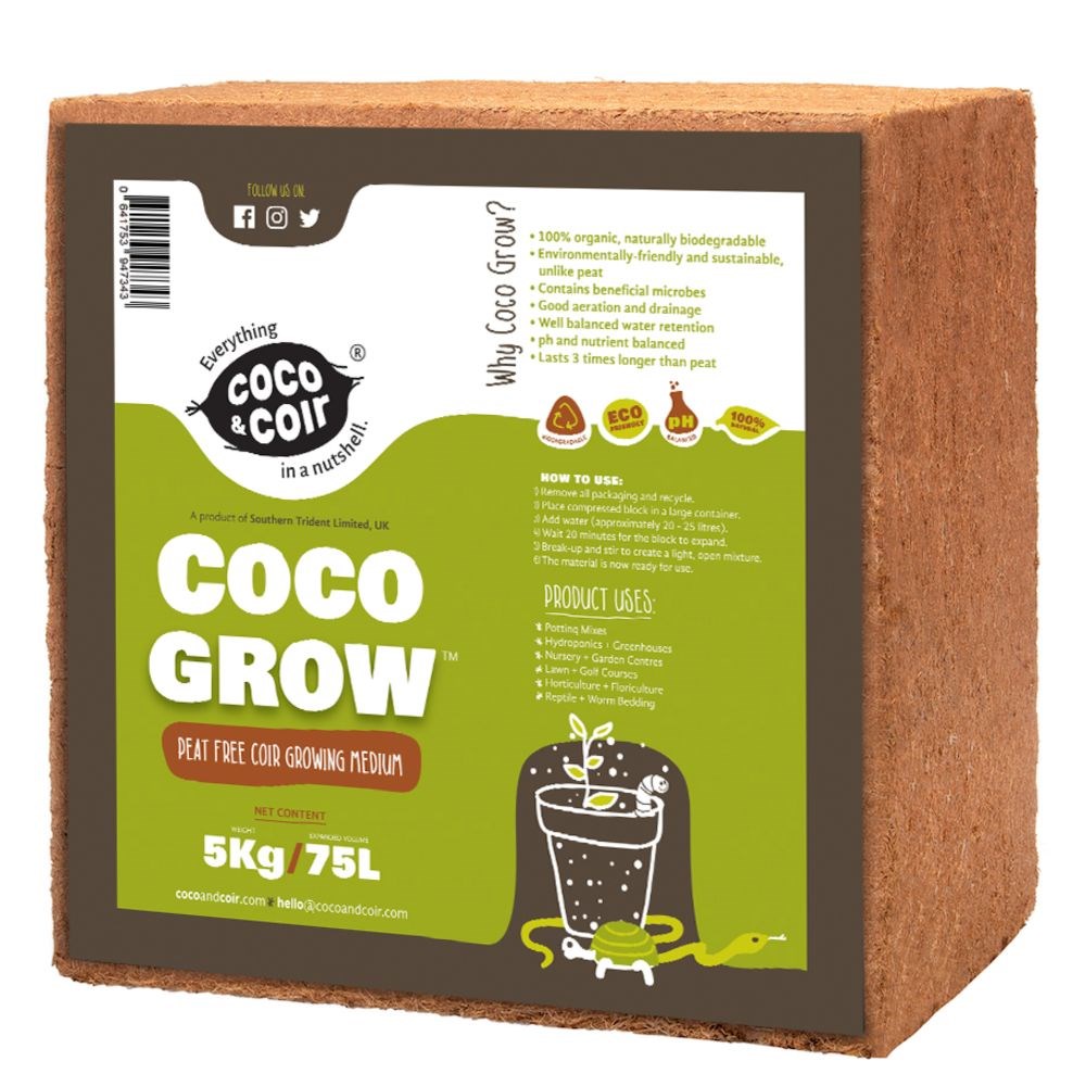 Peat-free expanding coco grow compost