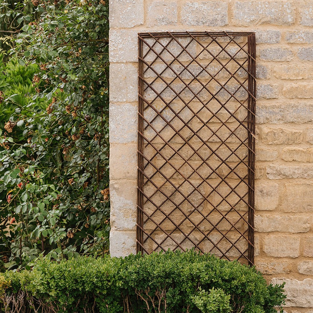 Framed willow trellis panel