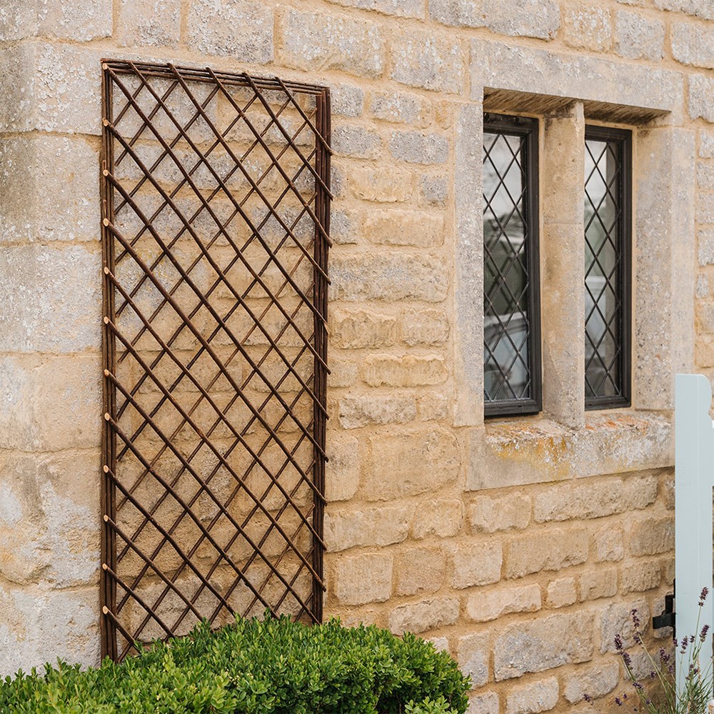 Framed willow trellis panel
