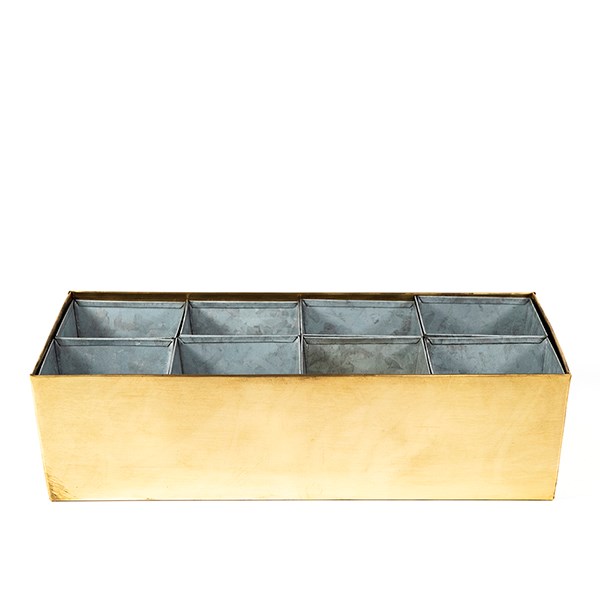 Brass tray with 8 grow pods