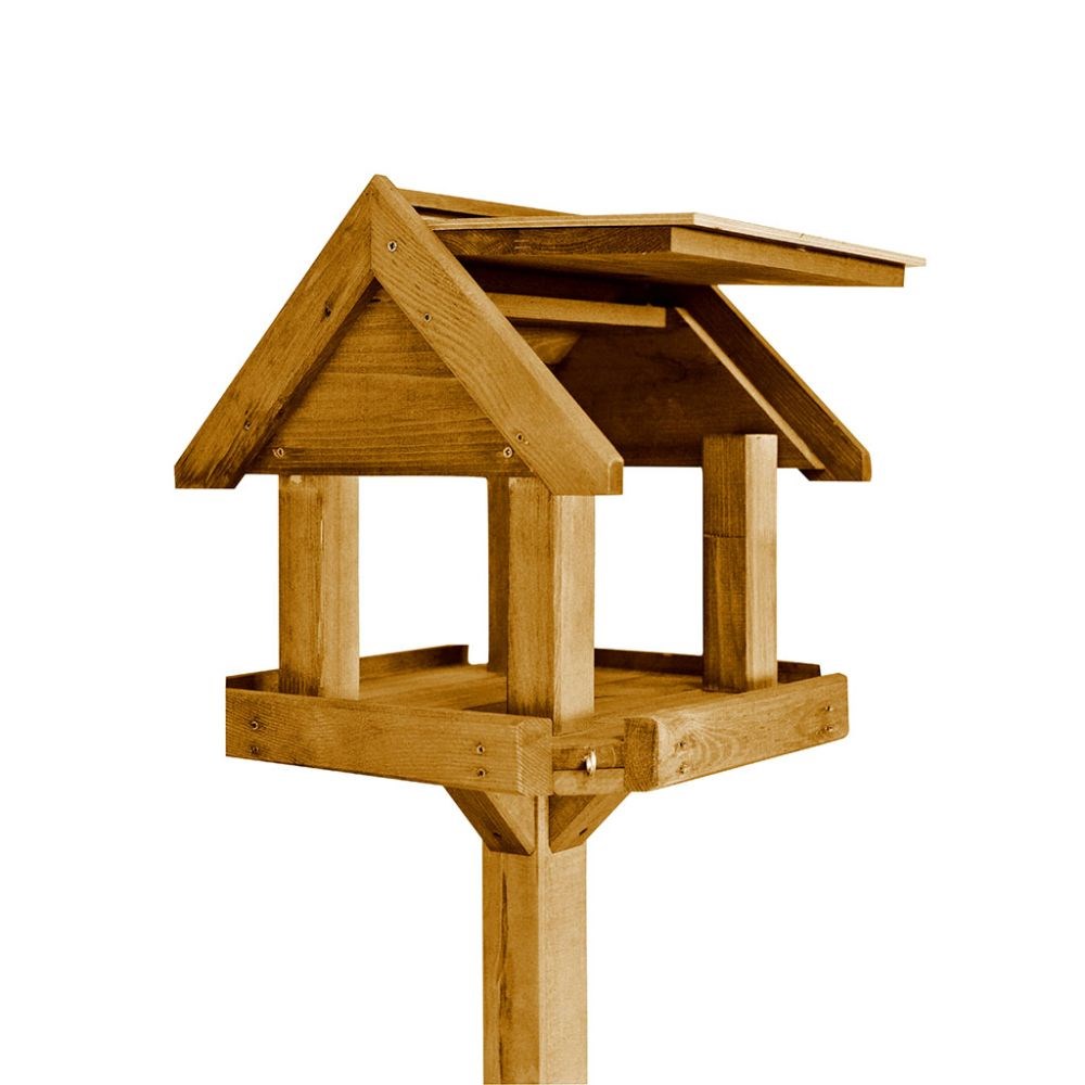 Standing wooden bird table - slate