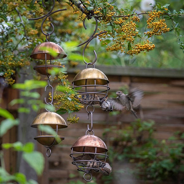 Satellite fat ball feeder - brushed brass