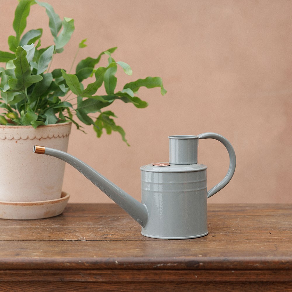Indoor metal watering can - slate grey