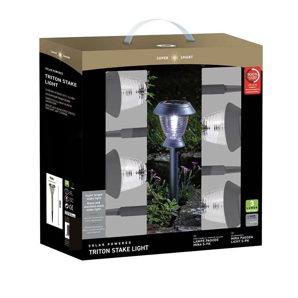 Super bright solar stake lights - set of 4