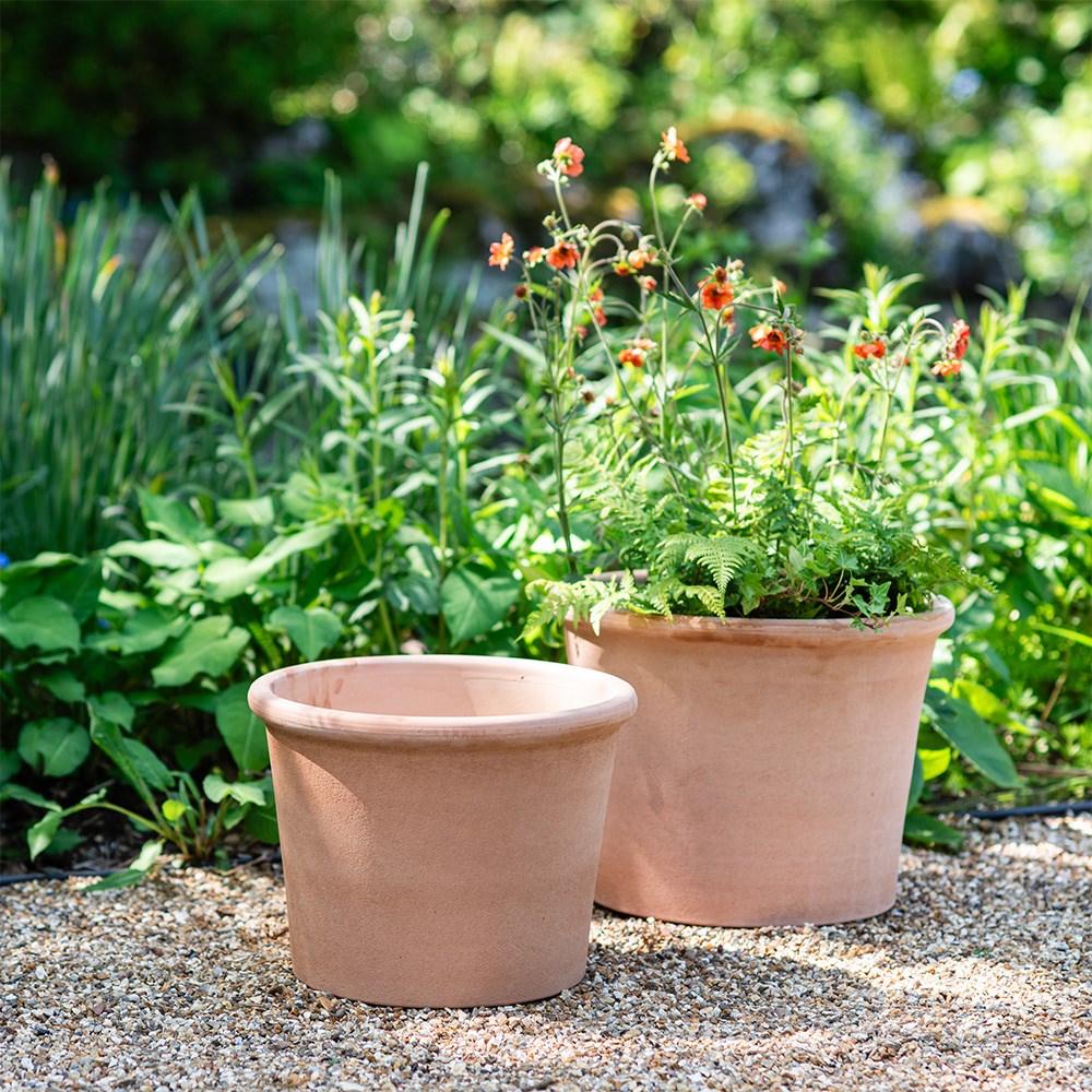 Italian terracotta cylinder pot 