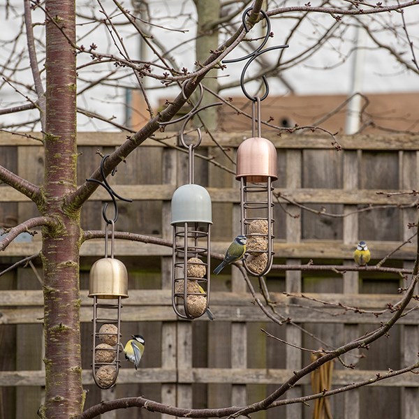 Tree hanging fat ball feeder - brass
