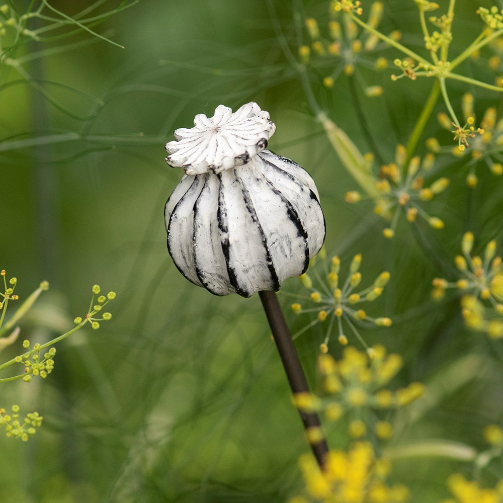 Perennial plant/bulb marking stake poppy seed head