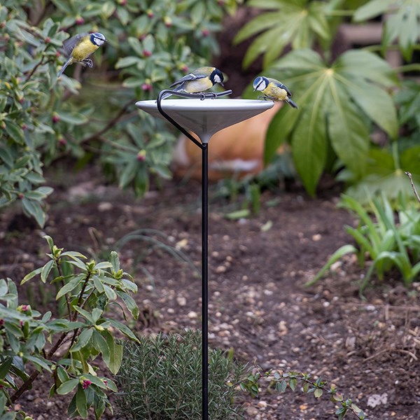 Stake bird bath - putty grey