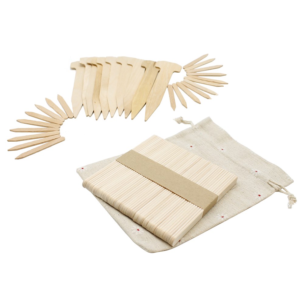 Wooden plant labels - set of 80