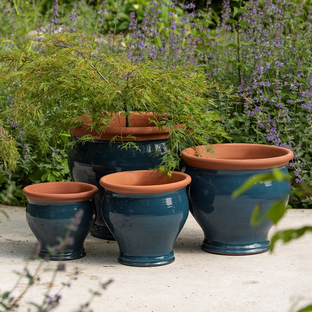Dark teal bellied planter