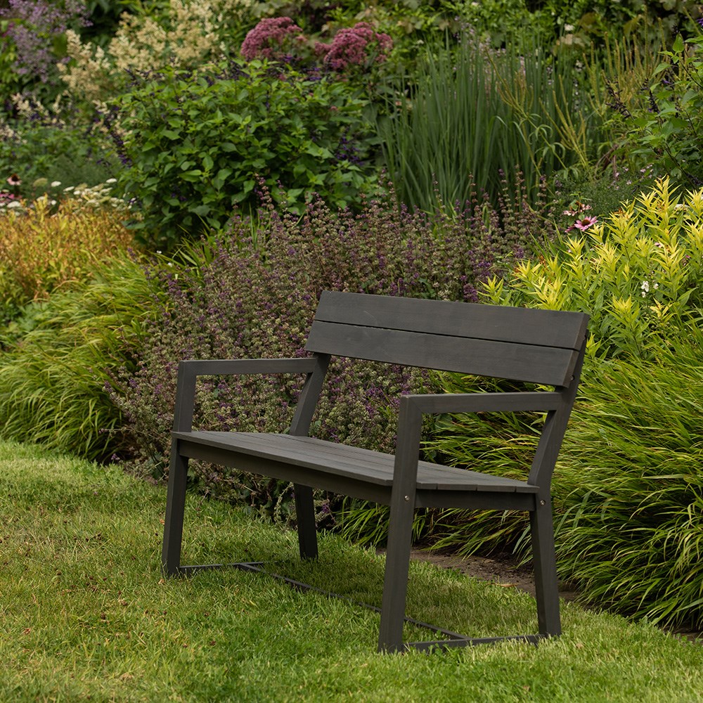 Mkaa bench with armrests - three seater
