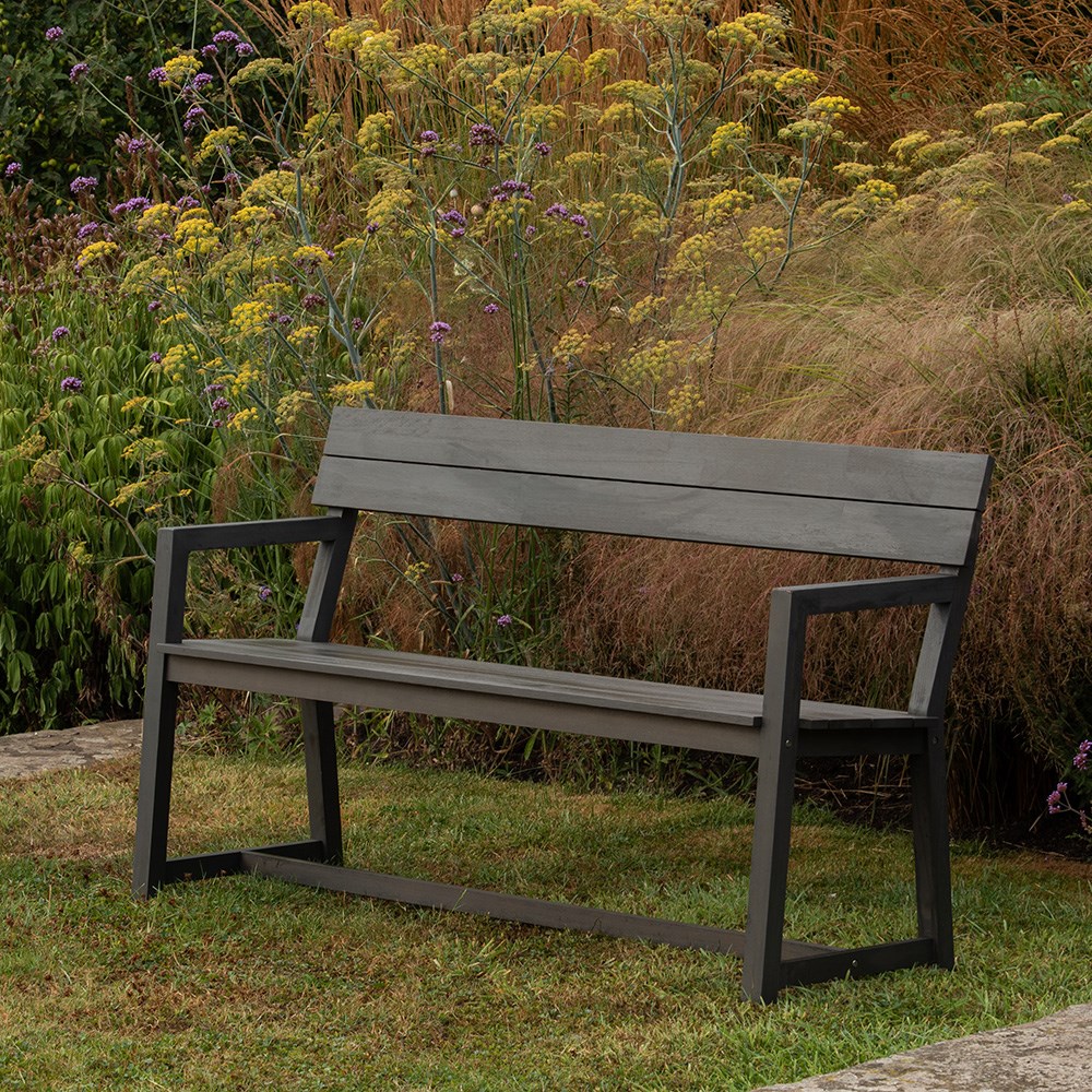 Mkaa bench with armrests - three seater