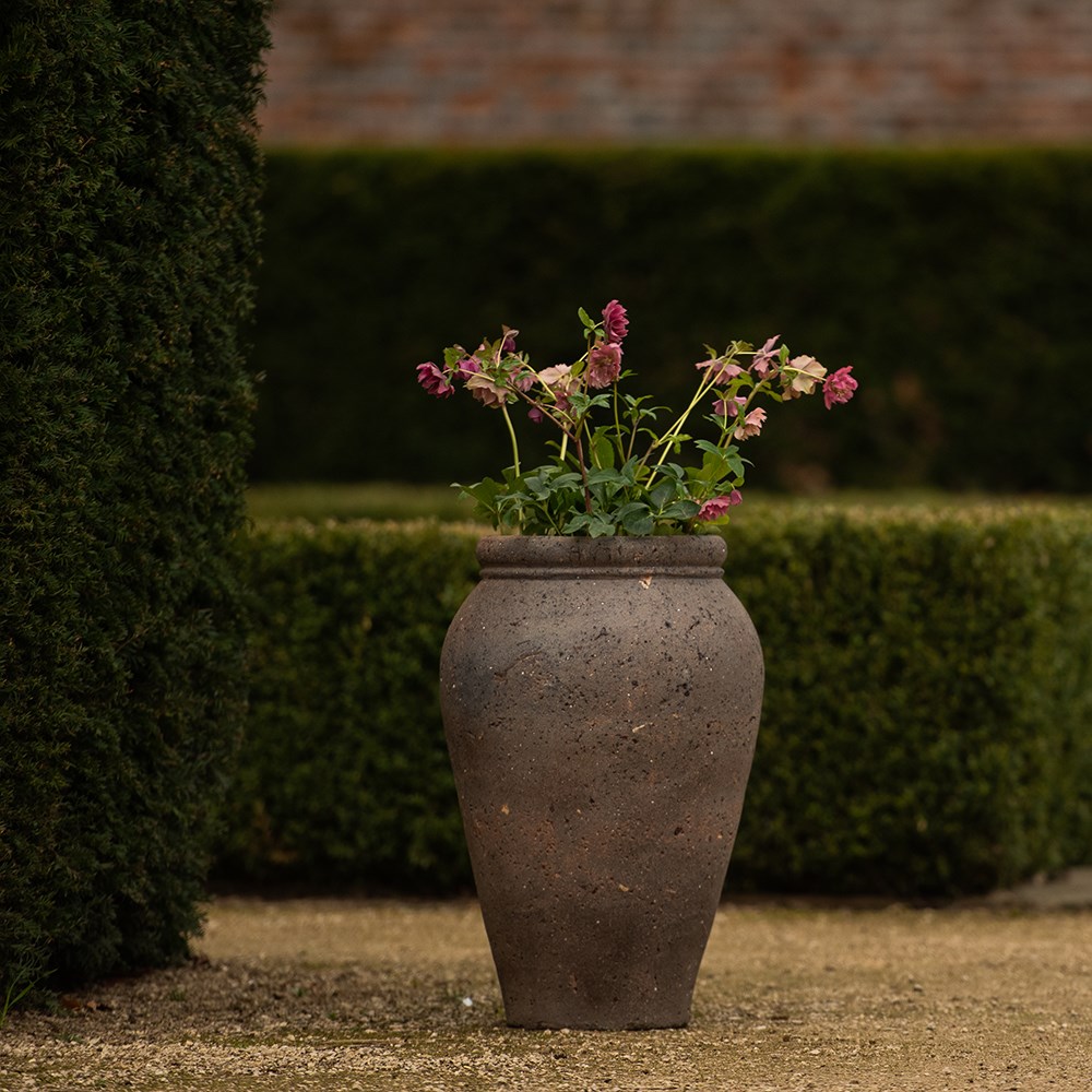Terracotta urn - sandblasted