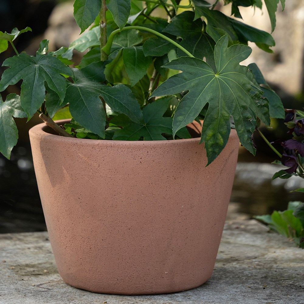 Tapered terracotta pot - sandblasted