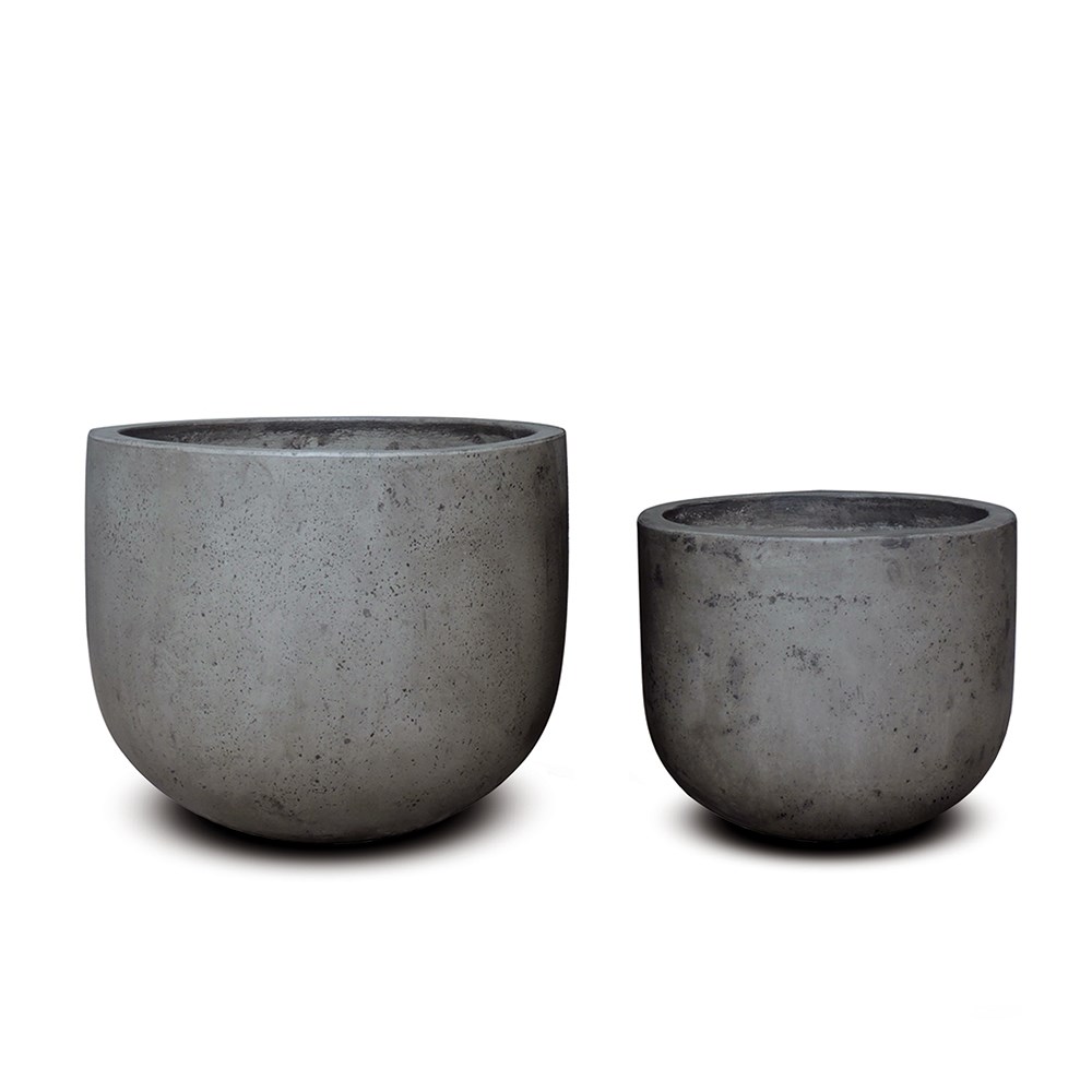 Cement egg pot - waxed