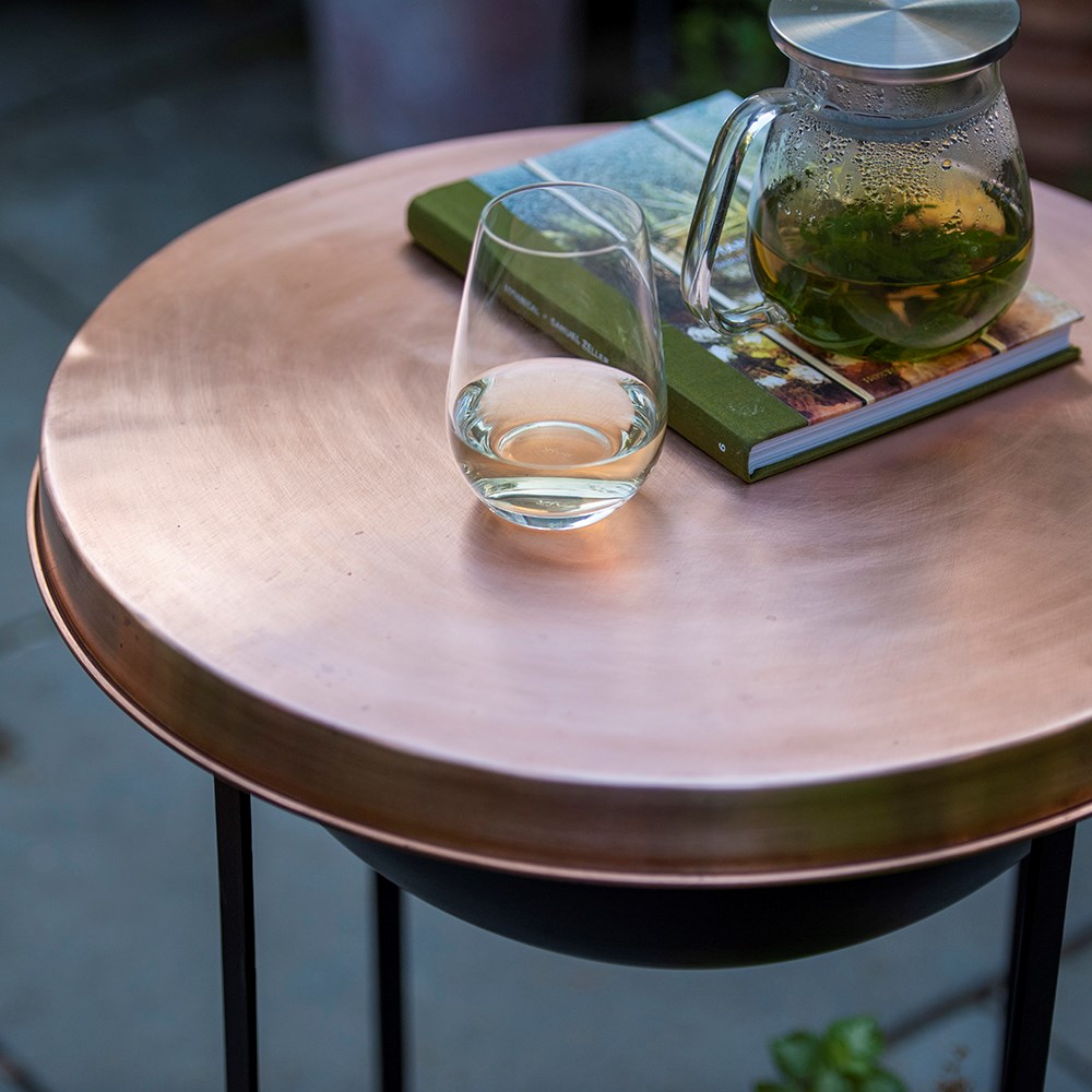 Fire pit/table with copper top - tall