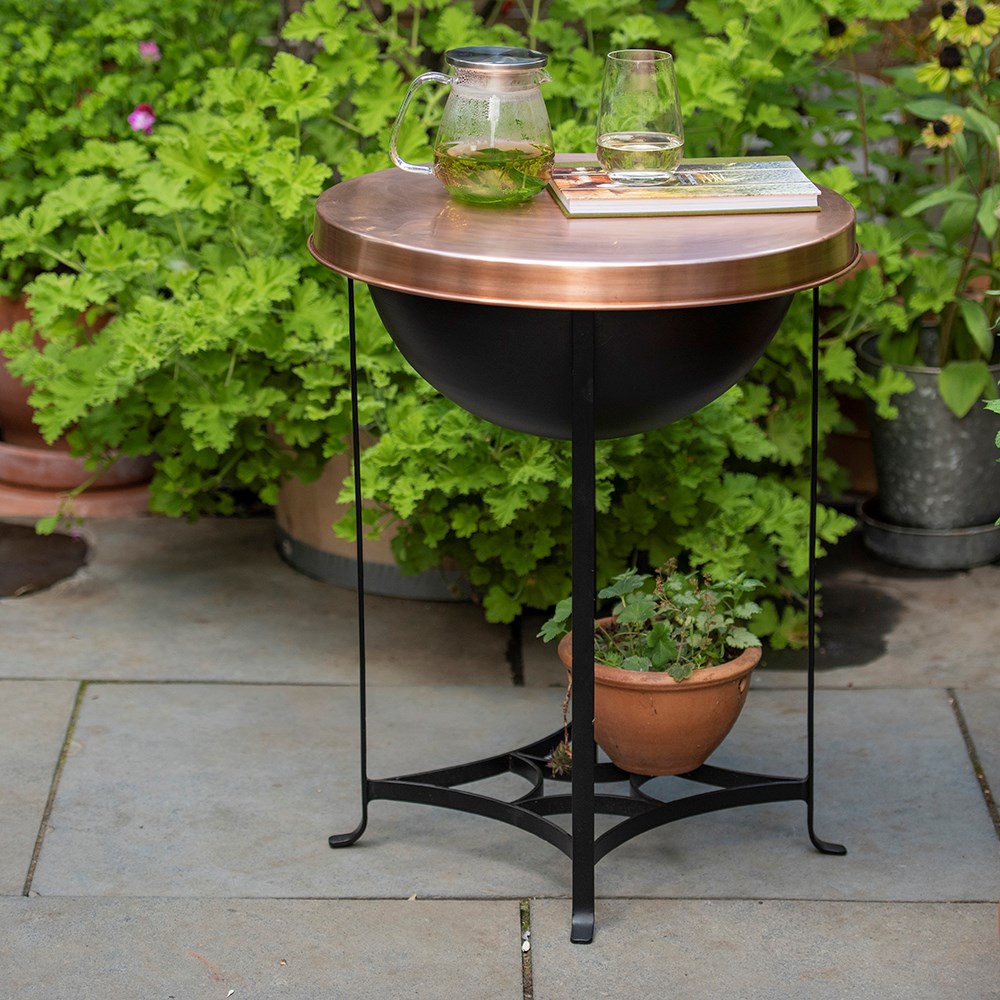 Fire pit/table with copper top - tall