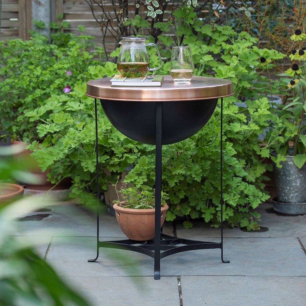 Fire pit/table with copper top - tall