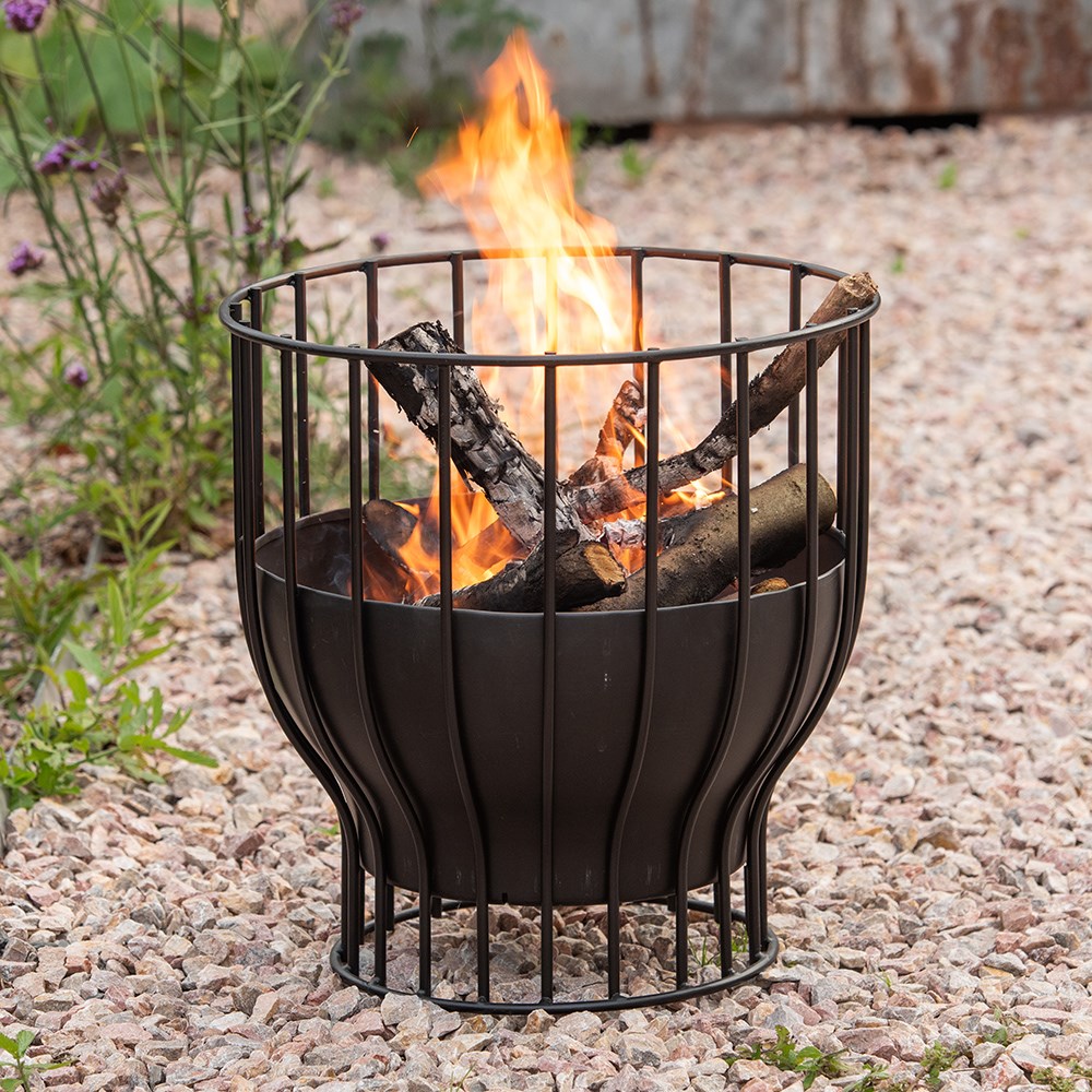 Fire basket/table with copper top