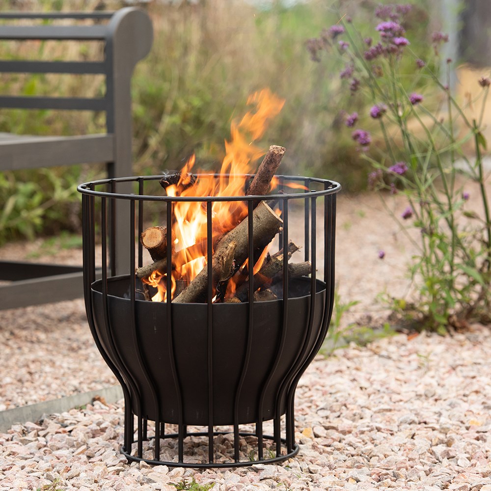 Fire basket/table with copper top