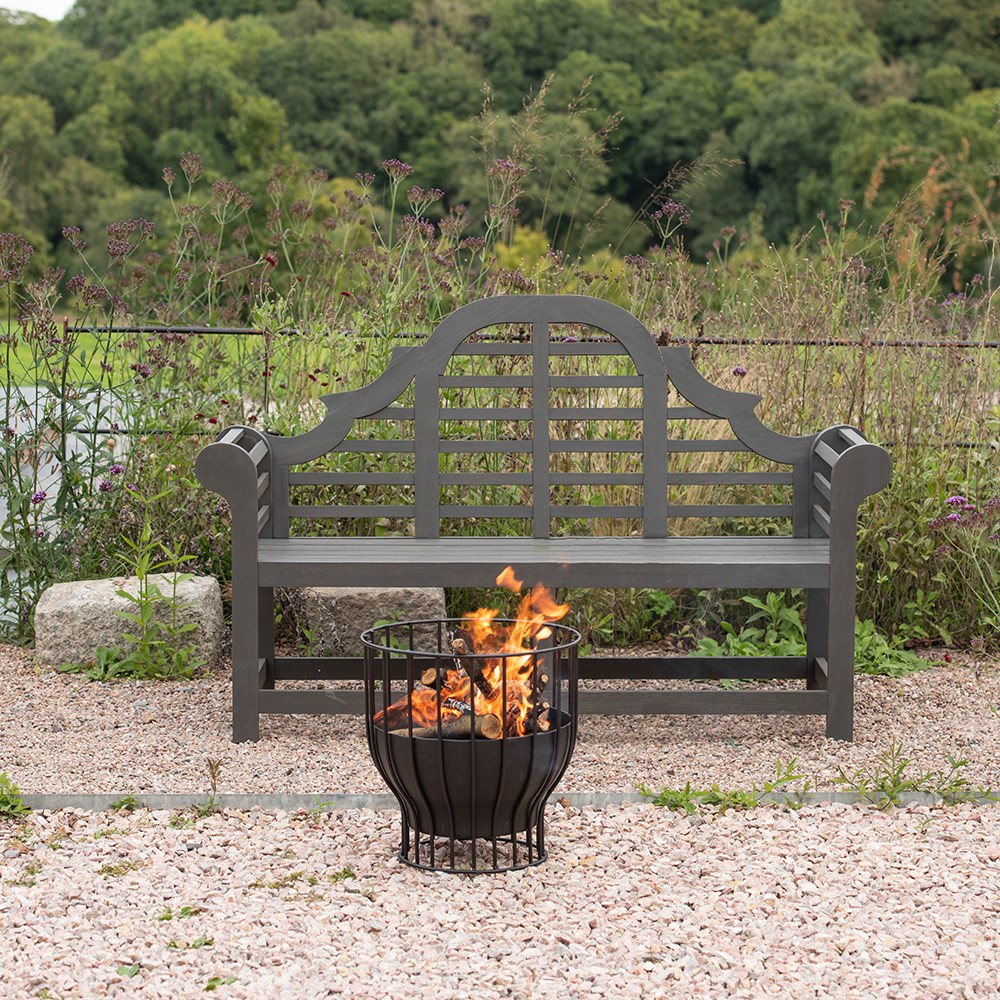 Fire basket/table with copper top