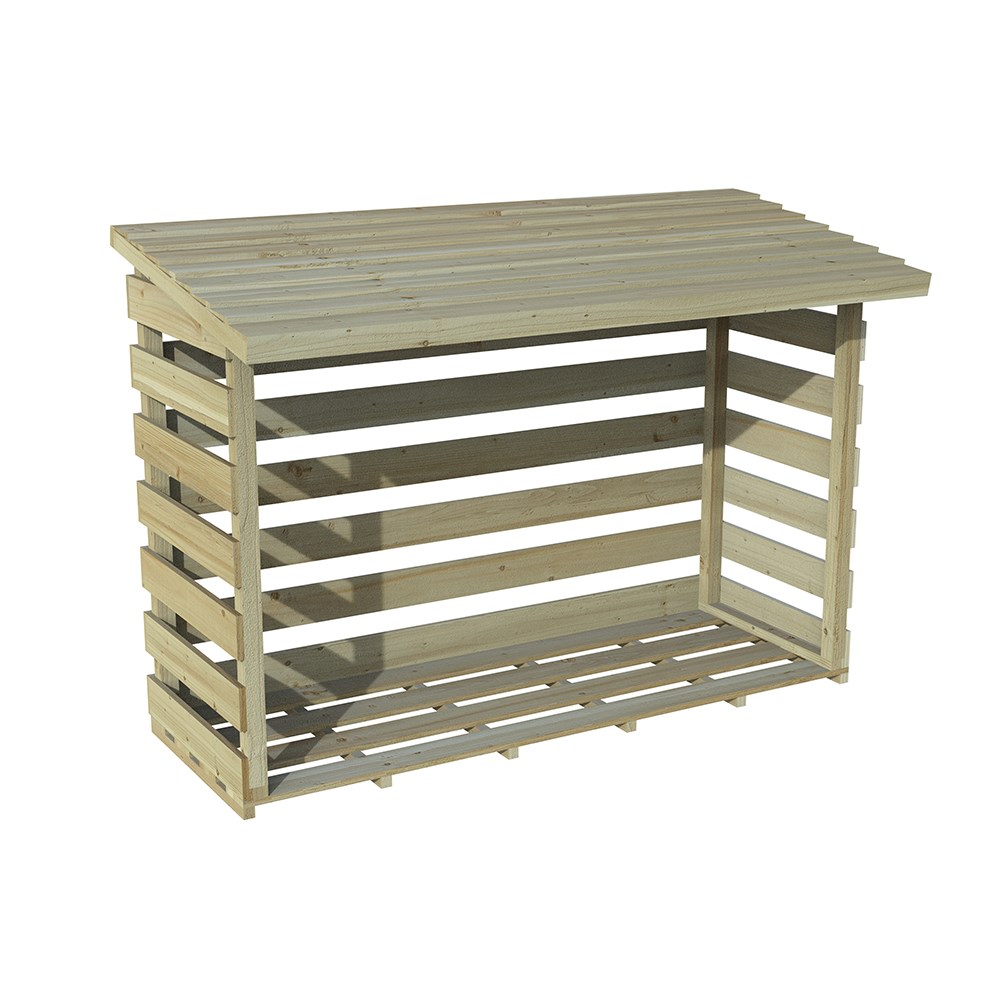 Large slatted log store
