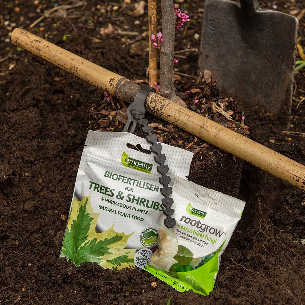 Premium tree planting kit with bamboo stake