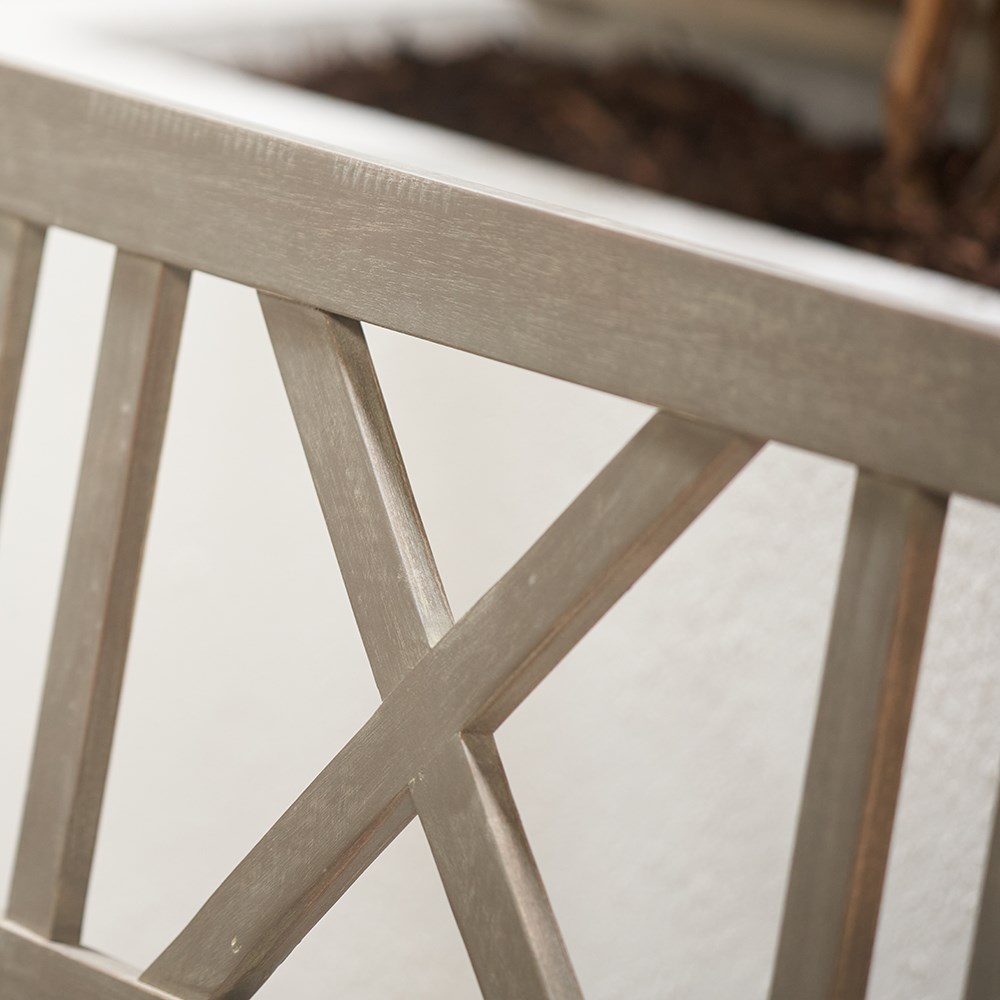 Greywashed cross back bench