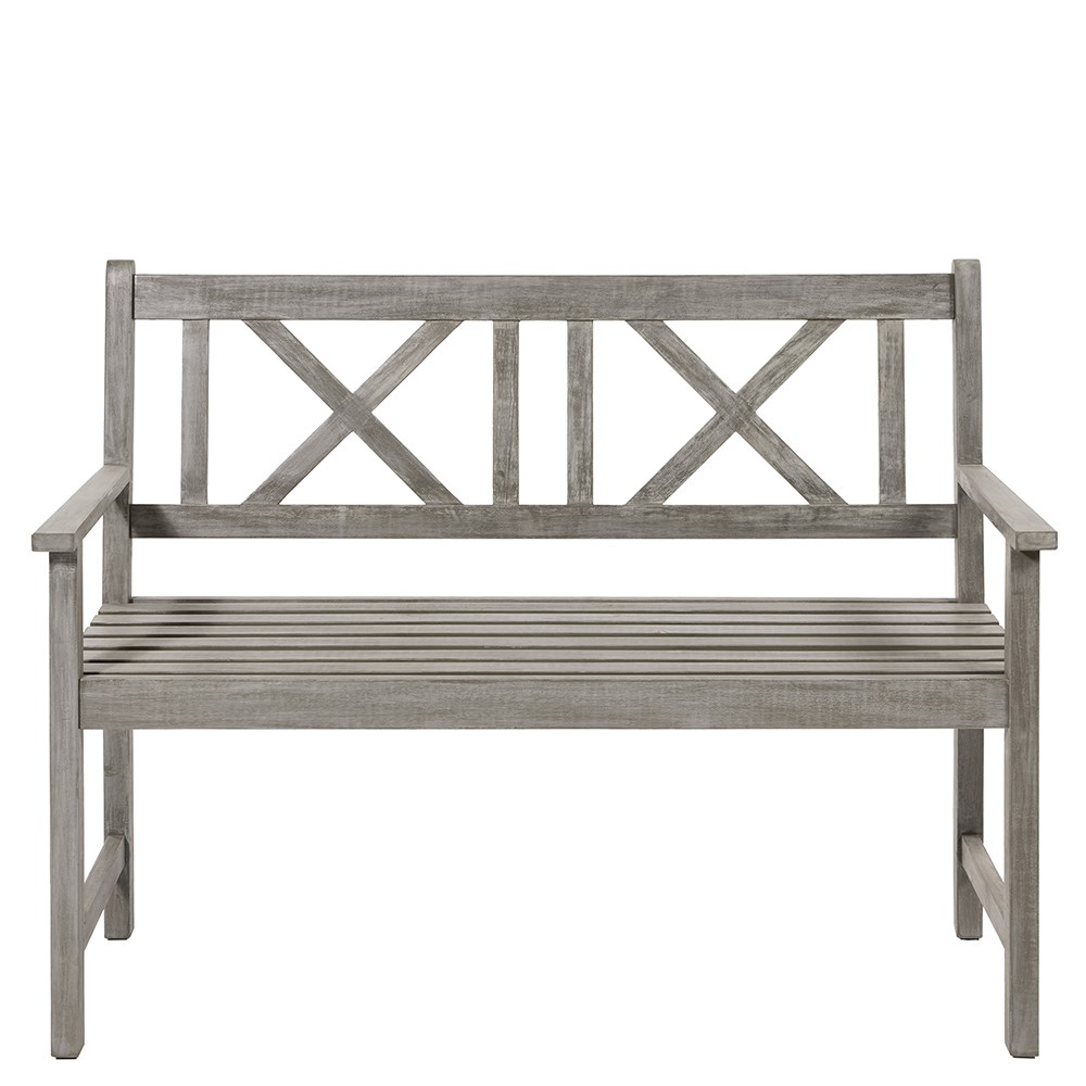 Greywashed cross back bench