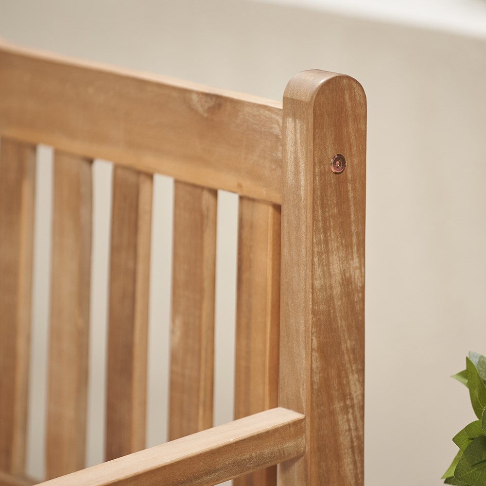 Garden bench with coffee table - light teak