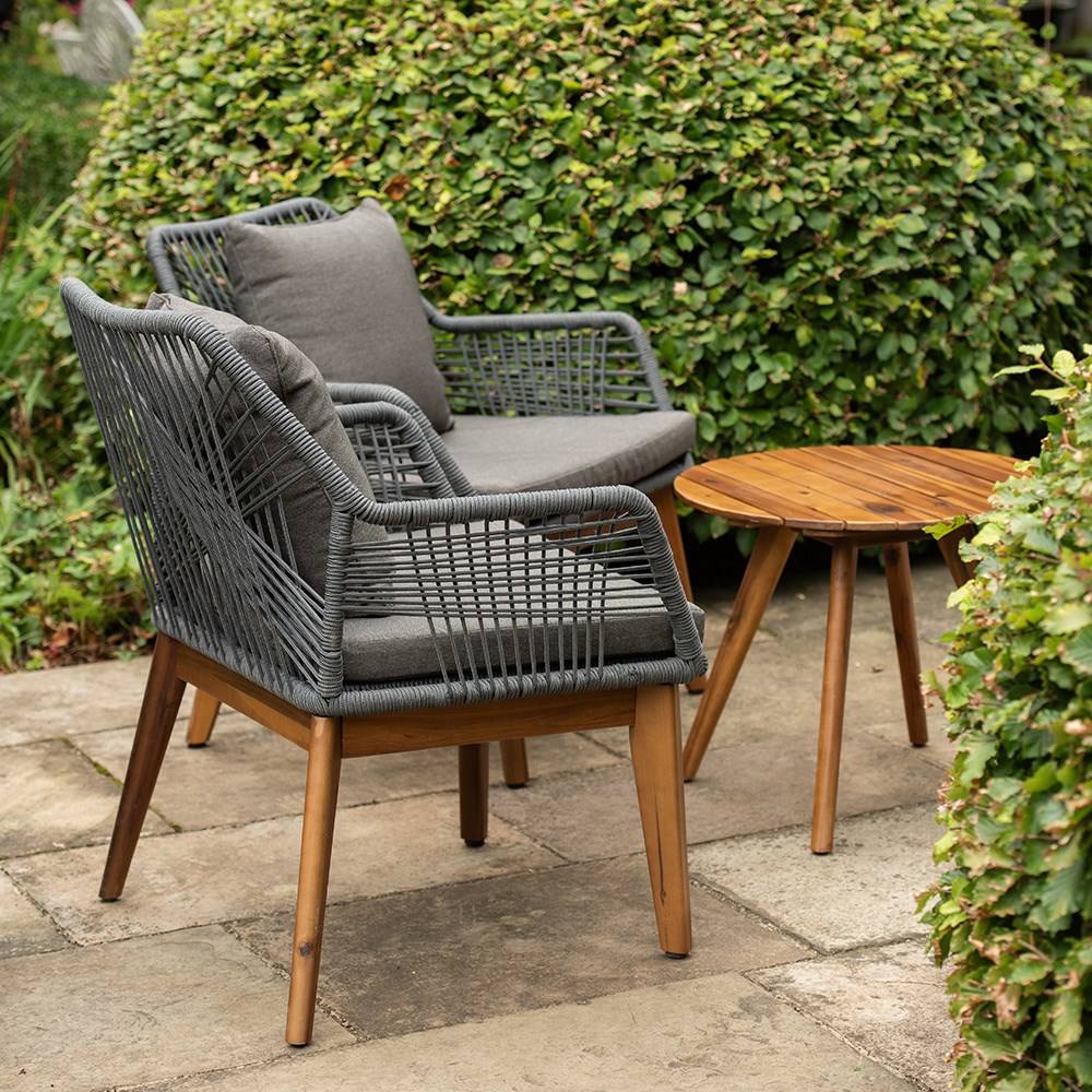 Rope cross back chair set