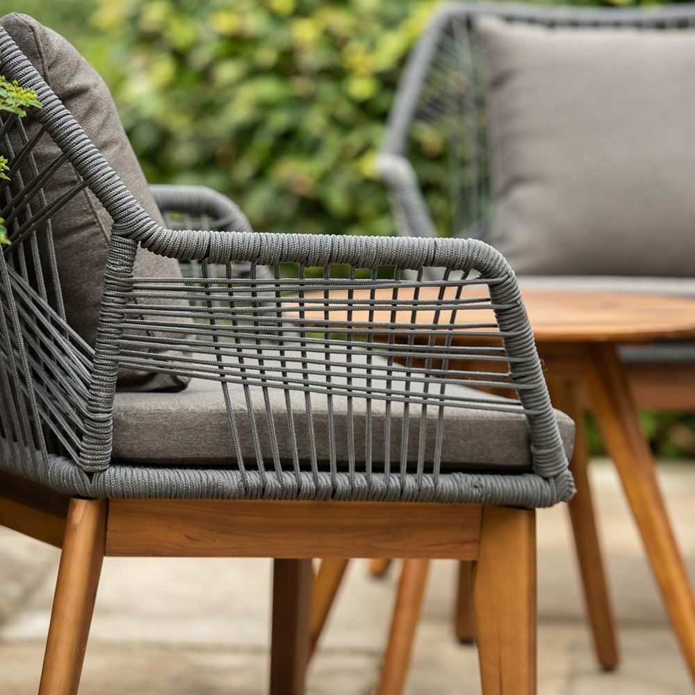 Rope cross back chair set