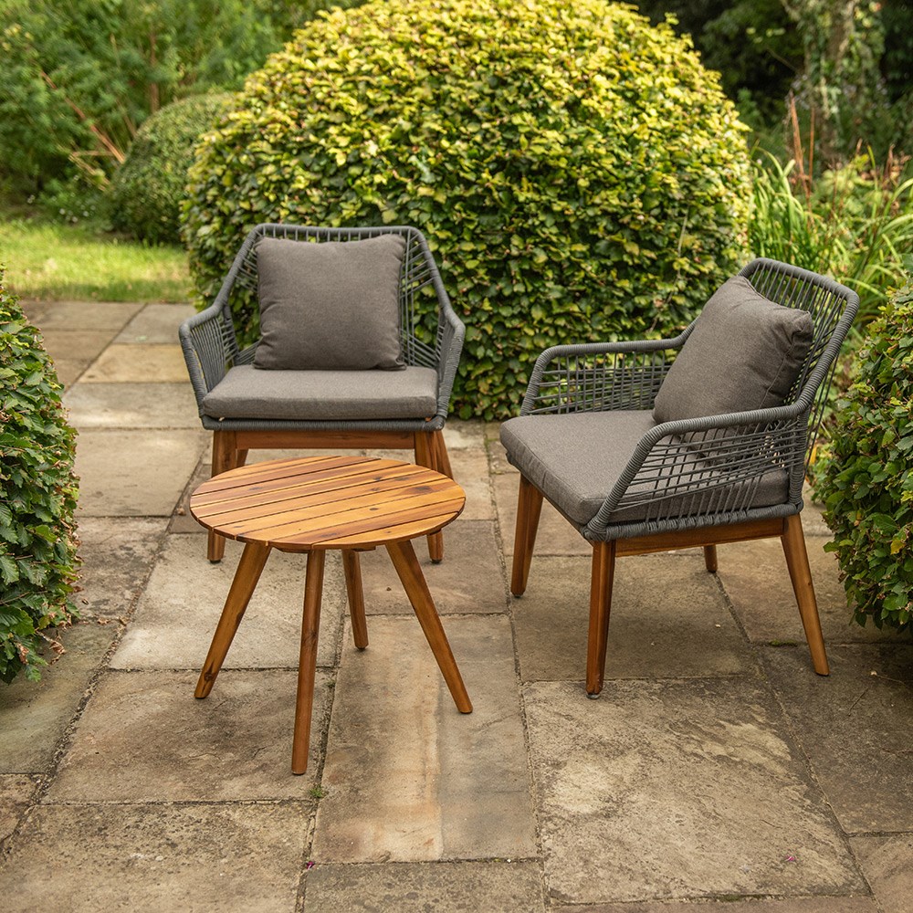 Rope cross back chair set