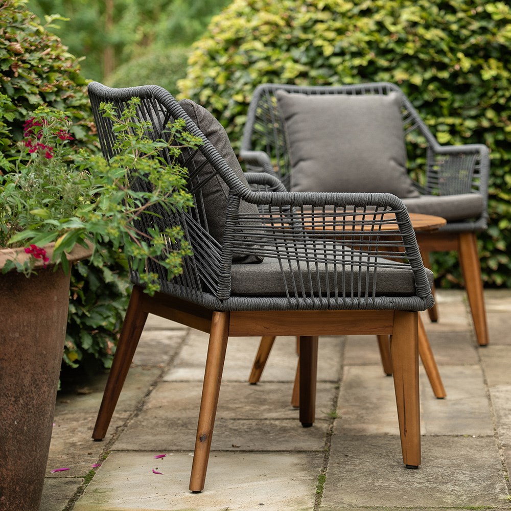 Rope cross back chair set