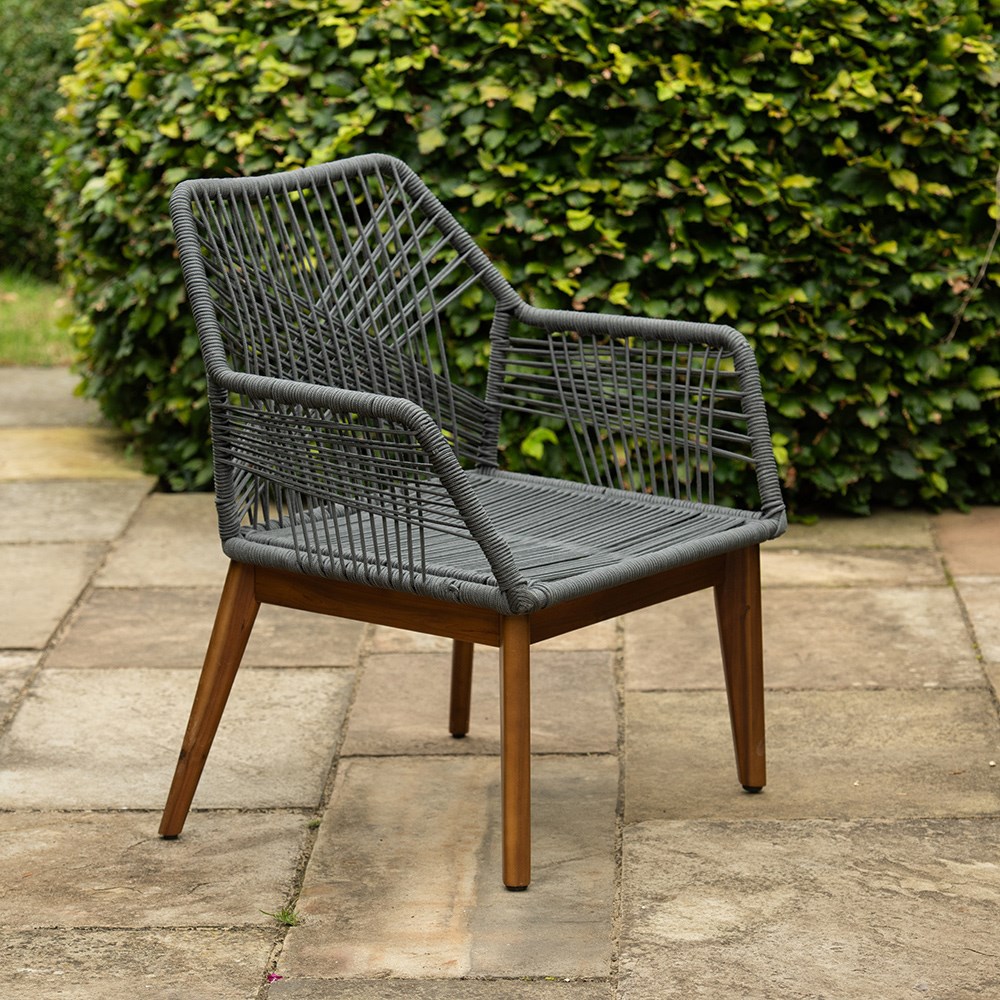 Rope cross back chair set