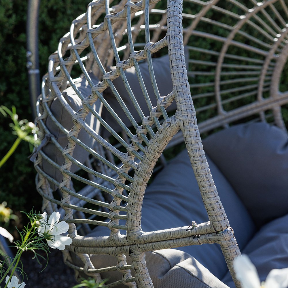 Grey weave hanging chair - double