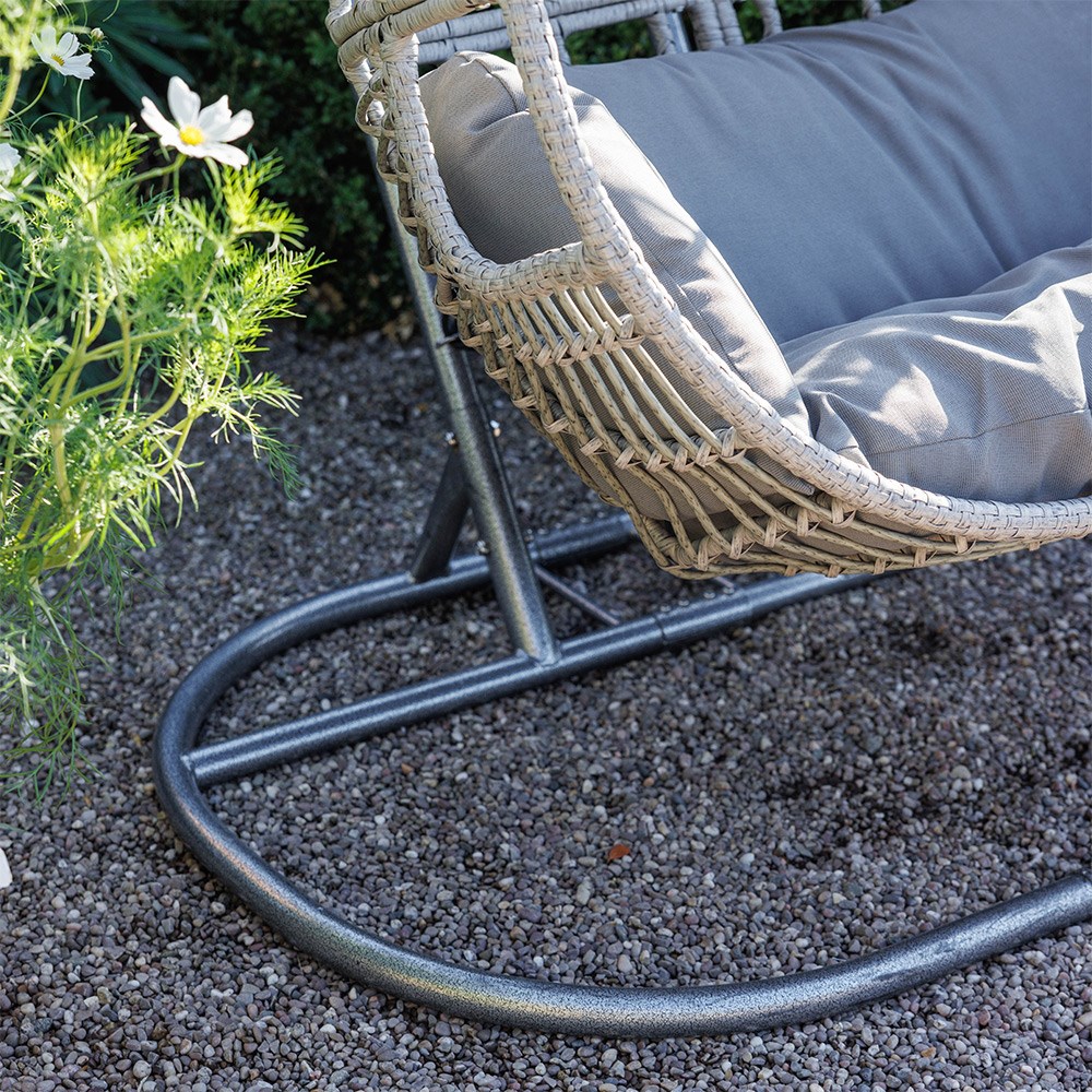 Grey weave hanging chair - double