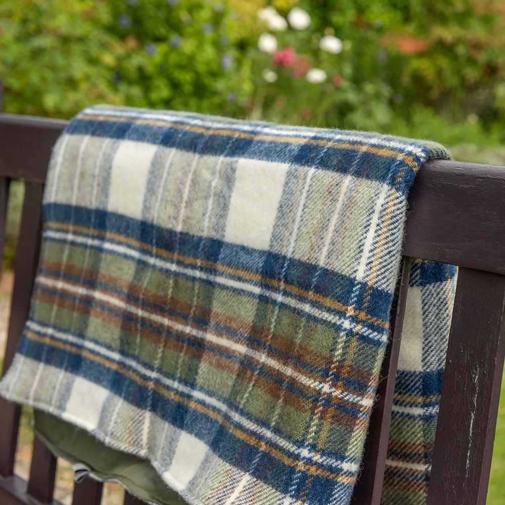 Tartan picnic rug - blue